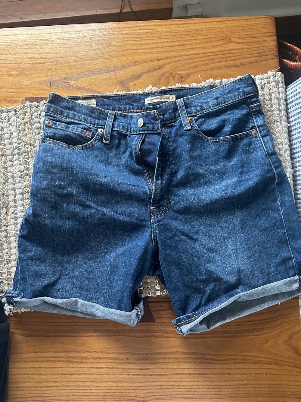 Levi’s ribcage Bermuda shorts Classic Dark Wash Denim Shorts